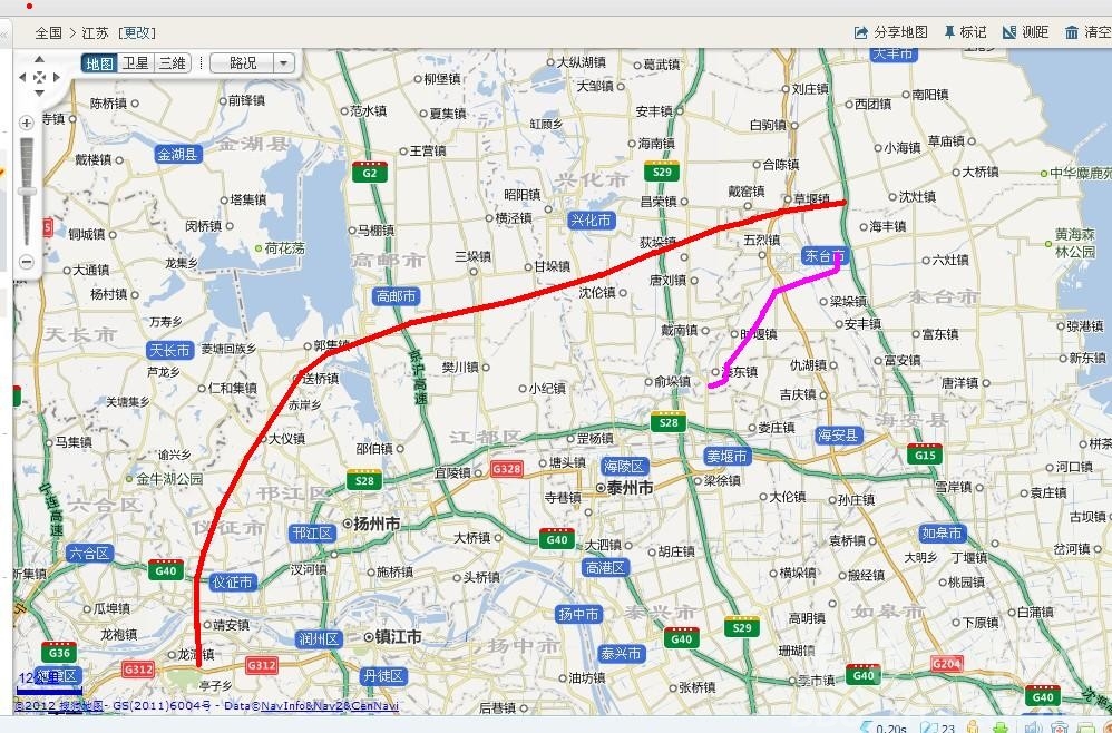 扬州两市规划中的宁扬盐高速,这条高速自台城向西至兴化,东台境内走向