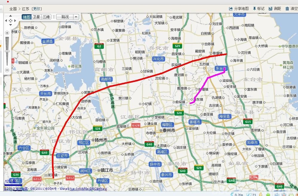 而610是一条省道,一级公路标准,东台境内起于城东新区四路,终于溱东